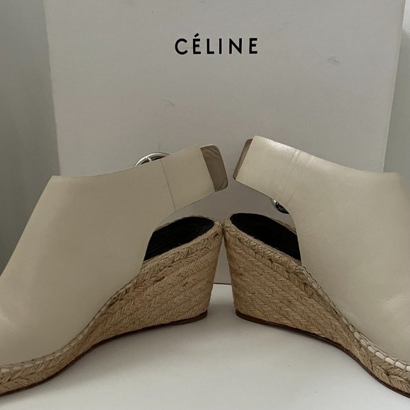 Céline Leather Espadrille Wedge Sandals, by Phoebe Philo - Picture 12 of 16